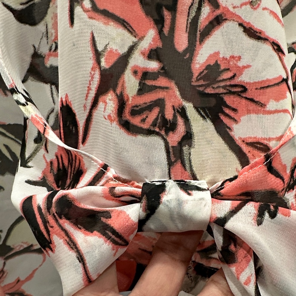 #548 Cleo Floral Print Blouse - Pink and Black - Picture 6 of 10
